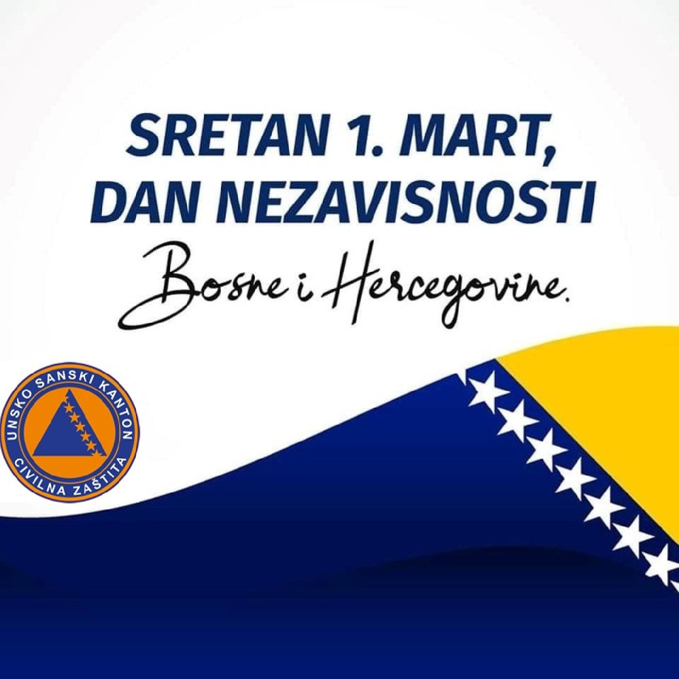 ČESTITKA POVODOM 1. MARTA, DANA NEZAVISNOSTI BOSNE I HERCEGOVINE