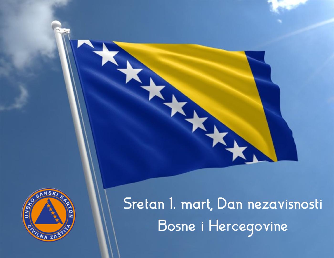 ČESTITKA POVODOM 1. MARTA, DANA NEZAVISNOSTI BOSNE I HERCEGOVINE