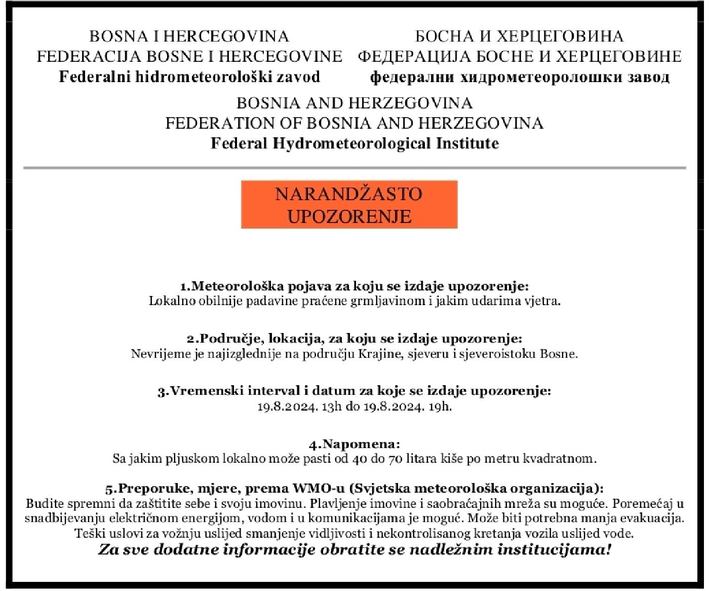 Narandžasto upozorenje