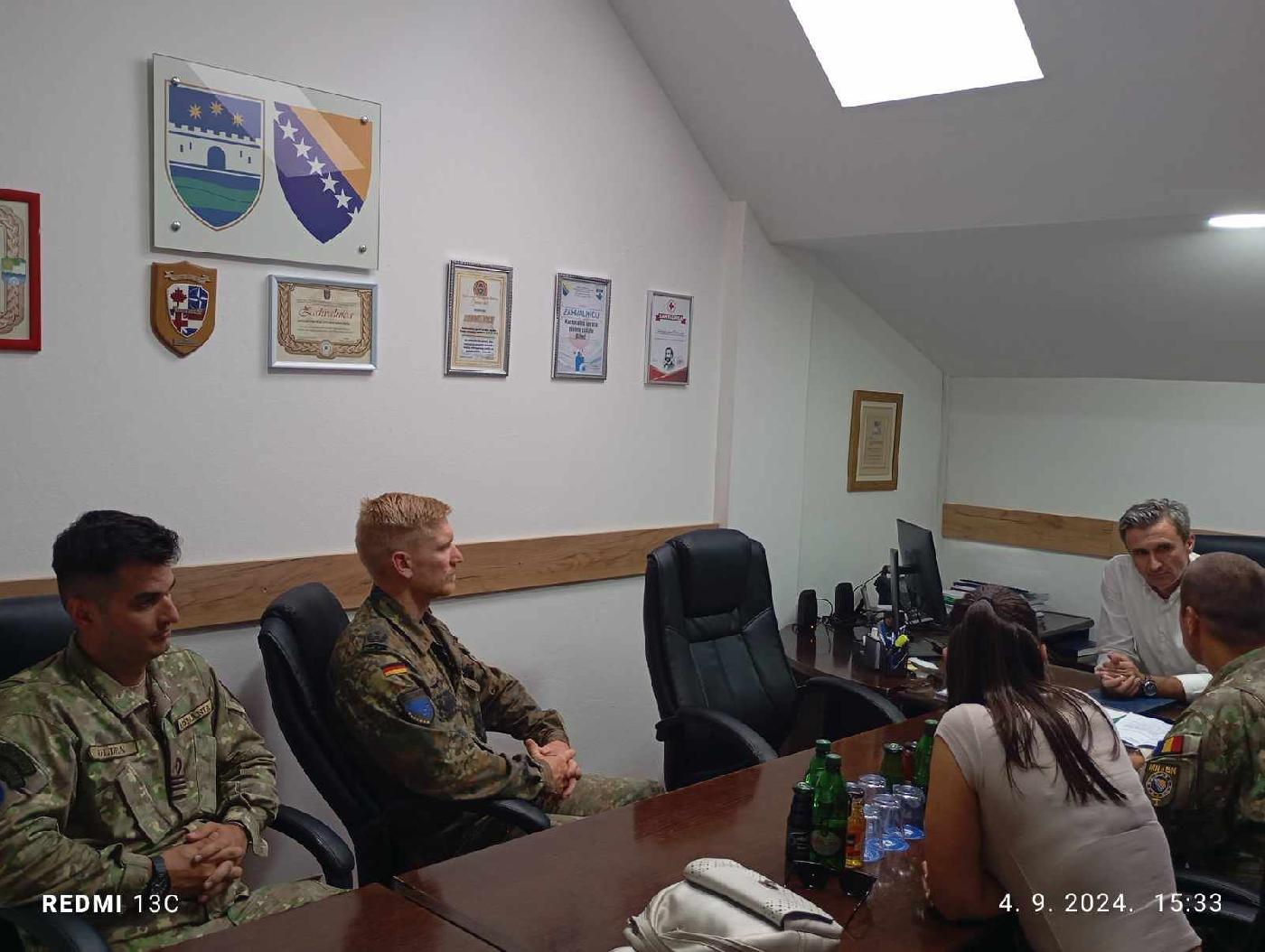 DELEGACIJA EUFOR-A U POSJETI KANTONALNOJ UPRAVI CIVILNE ZAŠTITE
